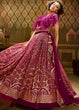 Load image into Gallery viewer, Red Violet Soft Net Designer Lehenga Choli with overall Sequins work Clothsvilla