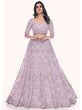 Load image into Gallery viewer, Lilac Soft Net Embroidered Designer Lehenga Choli Clothsvilla