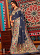 Load image into Gallery viewer, Denim Blue Zari Woven Paithani Silk Saree Clothsvilla