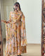 Floral Printed Peach Color Designer Gown Clothsvilla