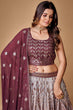 Load image into Gallery viewer, Purple Sequins Work Georgette Wedding Wear Lehenga Choli Clothsvilla