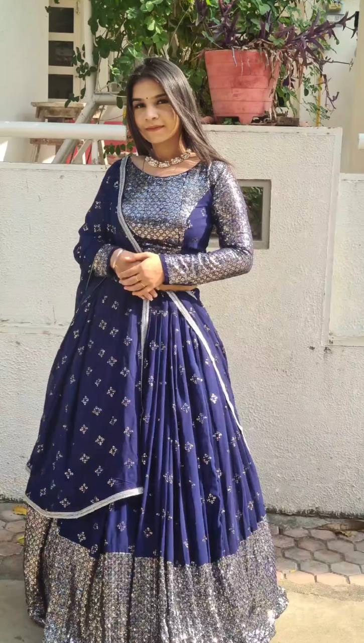 Blue Color Sequence Work Fancy Lehenga Choli Clothsvilla Main image