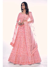 Load image into Gallery viewer, Pink Soft Net Embroidered Designer Lehenga Choli Clothsvilla