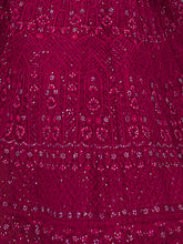 Load image into Gallery viewer, Magenta Soft Net Embroidered Semi Stitched Lehenga Choli Clothsvilla