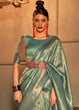 Load image into Gallery viewer, Ocean Green Two Tone Handloom Weaving Kanjivaram Silk Saree : Top Pick Clothsvilla