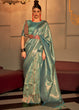 Load image into Gallery viewer, Ocean Green Two Tone Handloom Weaving Kanjivaram Silk Saree : Top Pick Clothsvilla