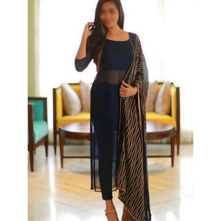 Black Color Georgette Salwar Suit with Heavy Embroidery Work Dupatta ClothsVilla