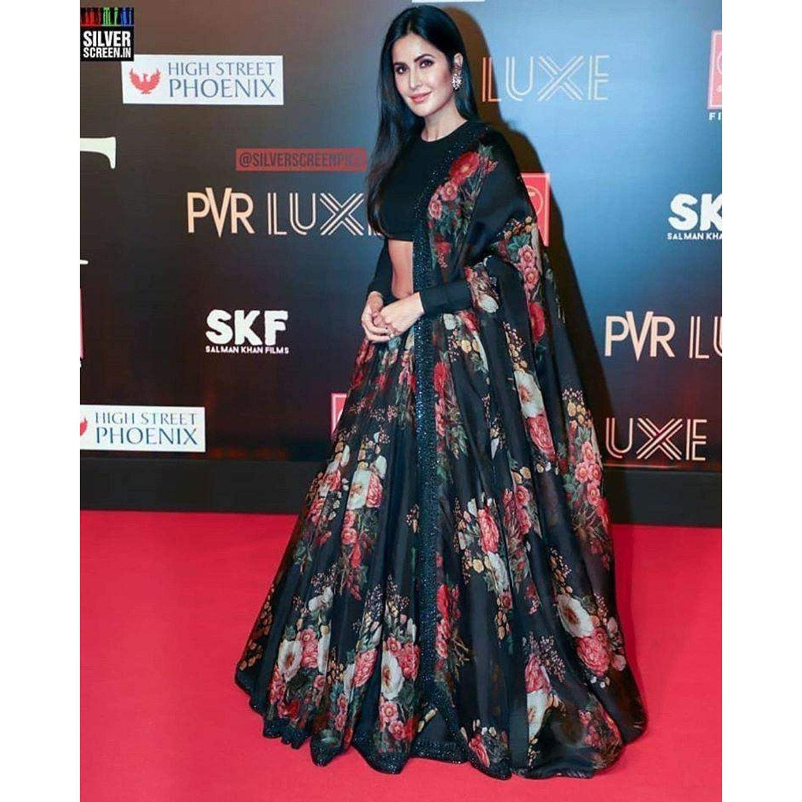Black Color Printed Organza Semi-Stitched Lehenga with Unstitched Silk Blouse ClothsVilla