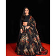 Load image into Gallery viewer, Black Color Printed Organza Semi-Stitched Lehenga with Unstitched Silk Blouse ClothsVilla