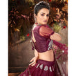 Load image into Gallery viewer, Velvet Maroon Gota Embroidery, Foil and Zari Lehenga choli ClothsVilla