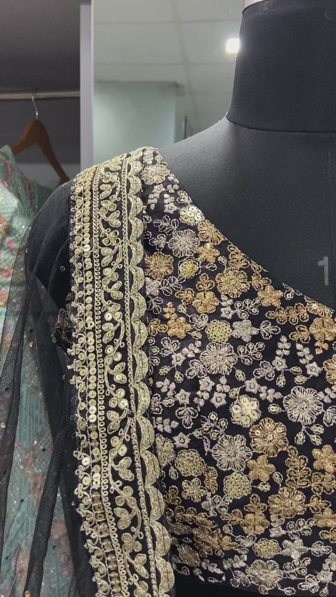 Glorious Black Sequins Embroidered Net Party Wear Lehenga Choli