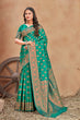 Load image into Gallery viewer, Turquoise woven banarasi silk traditional saree Clothsvilla