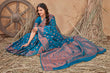 Load image into Gallery viewer, Cobalt blue woven banarasi silk traditional saree Clothsvilla