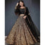 Black Lehenga Choli in Golden Sequence Tafeta for Wedding ClothsVilla