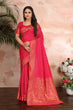 Load image into Gallery viewer, Rani Pink Color Banarasi Silk Zari Work Saree Clothsvilla