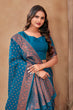 Load image into Gallery viewer, Cobalt blue Color Banarasi Silk Zari Work Saree Clothsvilla