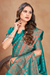 Load image into Gallery viewer, Turquoise Color Banarasi Silk Zari Work Saree Clothsvilla