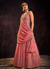 Load image into Gallery viewer, Rich Pink Mirror Work Embroidery Anarkali Gown Clothsvilla