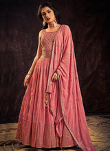 Load image into Gallery viewer, Rich Pink Mirror Work Embroidery Anarkali Gown Clothsvilla