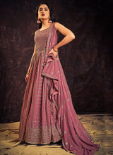 Load image into Gallery viewer, Mauve Purple Sequence And Mirror Work Embroidery Anarkali Gown Clothsvilla