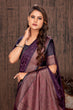 Load image into Gallery viewer, Purple Color Satin Silk Contemporary Saree Clothsvilla