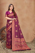 Load image into Gallery viewer, Magenta Color Satin Silk Contemporary Saree Clothsvilla
