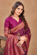 Load image into Gallery viewer, Magenta Color Satin Silk Contemporary Saree Clothsvilla