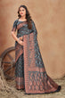 Load image into Gallery viewer, Grey Color Satin Silk Contemporary Saree Clothsvilla