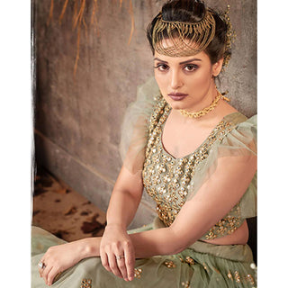 Silver Chalice Gota Embroidery, Foil and Zari Lehenga choli ClothsVilla