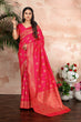 Load image into Gallery viewer, Rani Pink color woven zari work banarasi saree Clothsvilla