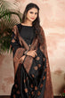 Load image into Gallery viewer, Black color woven zari work banarasi saree Clothsvilla