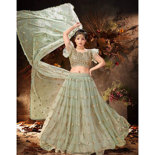 Silver Chalice Gota Embroidery, Foil and Zari Lehenga choli ClothsVilla