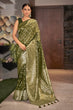 Load image into Gallery viewer, Olive Color Weaving Zari Work Classic Saree For Festival Clothsvilla