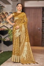 Load image into Gallery viewer, Mustard Color Weaving Zari Work Classic Saree For Festival Clothsvilla