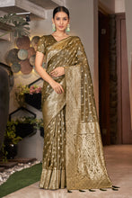 Load image into Gallery viewer, Coffee Color Weaving Zari Work Classic Saree For Festival Clothsvilla