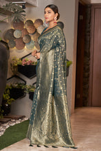 Load image into Gallery viewer, Grey Color Weaving Zari Work Classic Saree For Festival Clothsvilla