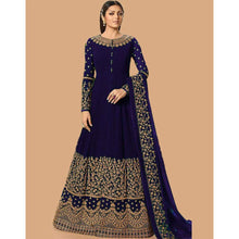 Load image into Gallery viewer, Blue Designer Georgette Gown with Heavy Embroidery Work ClothsVilla