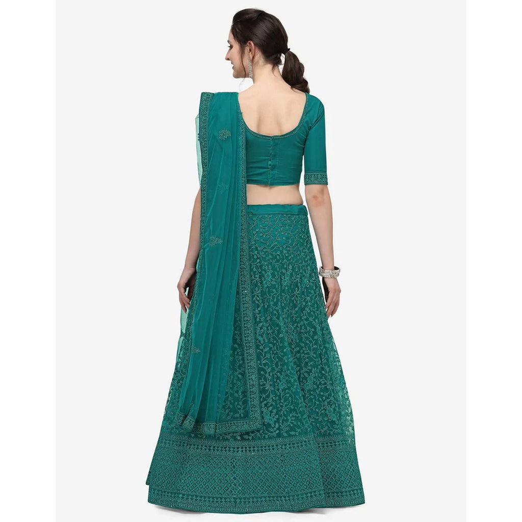 Bottle Green Color Lehenga Choli with Embroidery Work ClothsVilla