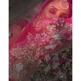 Pink Lehenga Choli in Net with Heavy Embroidery Work ClothsVilla