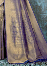 Load image into Gallery viewer, Midnight Blue Handloom Weave Kanjivaram Silk Saree : Special Wedding Edition Clothsvilla