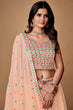 Load image into Gallery viewer, Peach Thread Work Georgette Reception Wear Lehenga Choli Clothsvilla