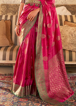 Load image into Gallery viewer, Ruby Pink Woven Banarasi Tussar Silk Saree : Top Pick Clothsvilla