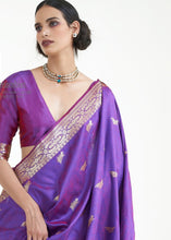 Load image into Gallery viewer, Grape Purple Woven Kanjivaram Silk Saree Clothsvilla