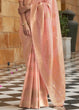 Load image into Gallery viewer, Flamingo Pink Zari Woven Silk Saree with Sequins work Clothsvilla