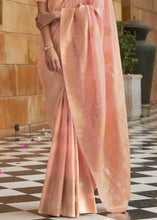 Load image into Gallery viewer, Flamingo Pink Zari Woven Silk Saree with Sequins work Clothsvilla