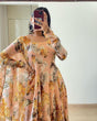 Load image into Gallery viewer, Floral Printed Peach Color Designer Gown Clothsvilla