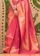 Load image into Gallery viewer, Hot Pink Zari Woven Kanjivaram Silk Saree Clothsvilla