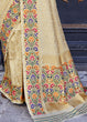Load image into Gallery viewer, Cream and Golden Blend Silk Saree with Floral Woven Border and Pallu Clothsvilla