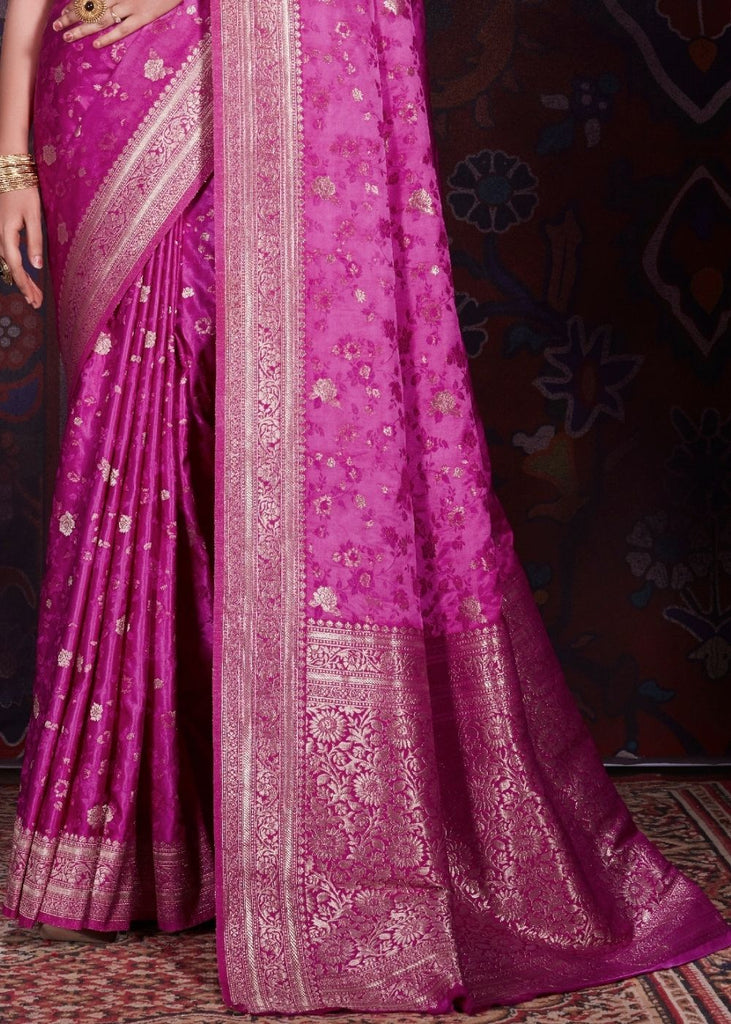 Royal Purple Zari Woven Satin Silk Saree Clothsvilla