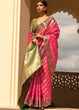 Load image into Gallery viewer, Hot Pink Woven Soft Banarasi Silk Saree with Contrast Pallu &amp; Blouse Clothsvilla